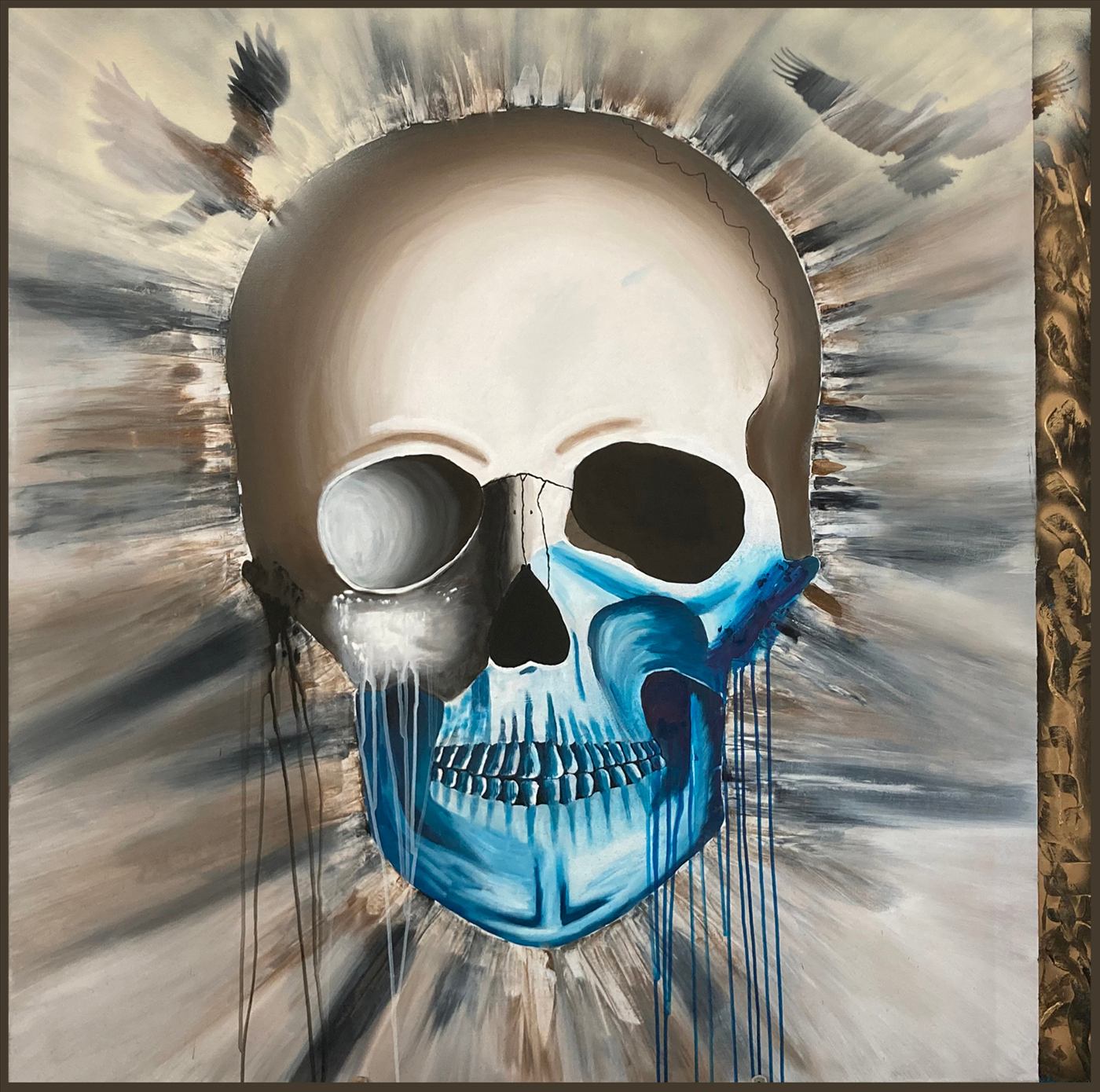 Skull festmény keretben