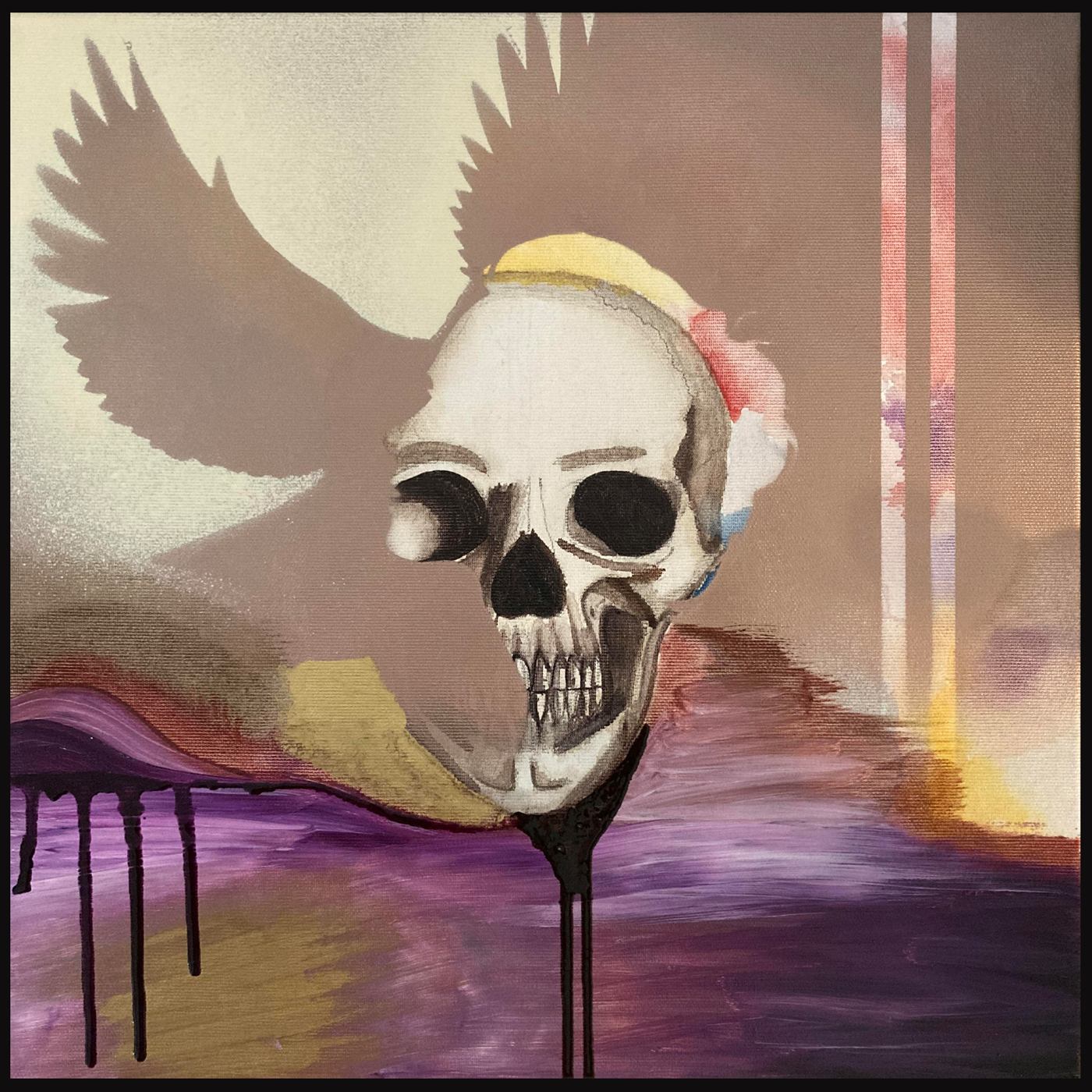 Skull festmény keretben
